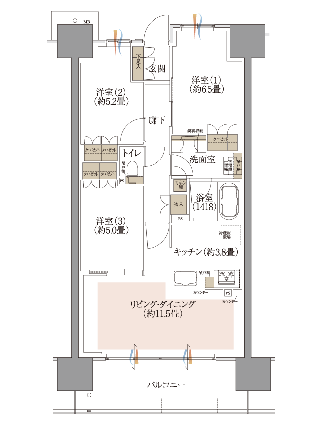 E'タイプ間取り図