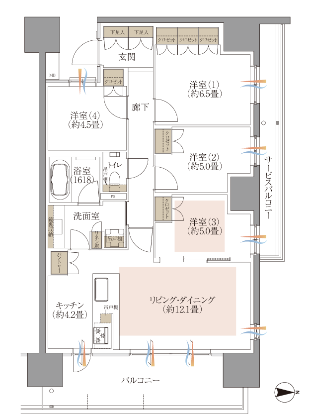 Hタイプ間取り図